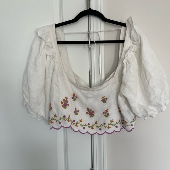 MAJORELLE Wesley Crop Top in Ivory Daydream - Picture 3 of 12